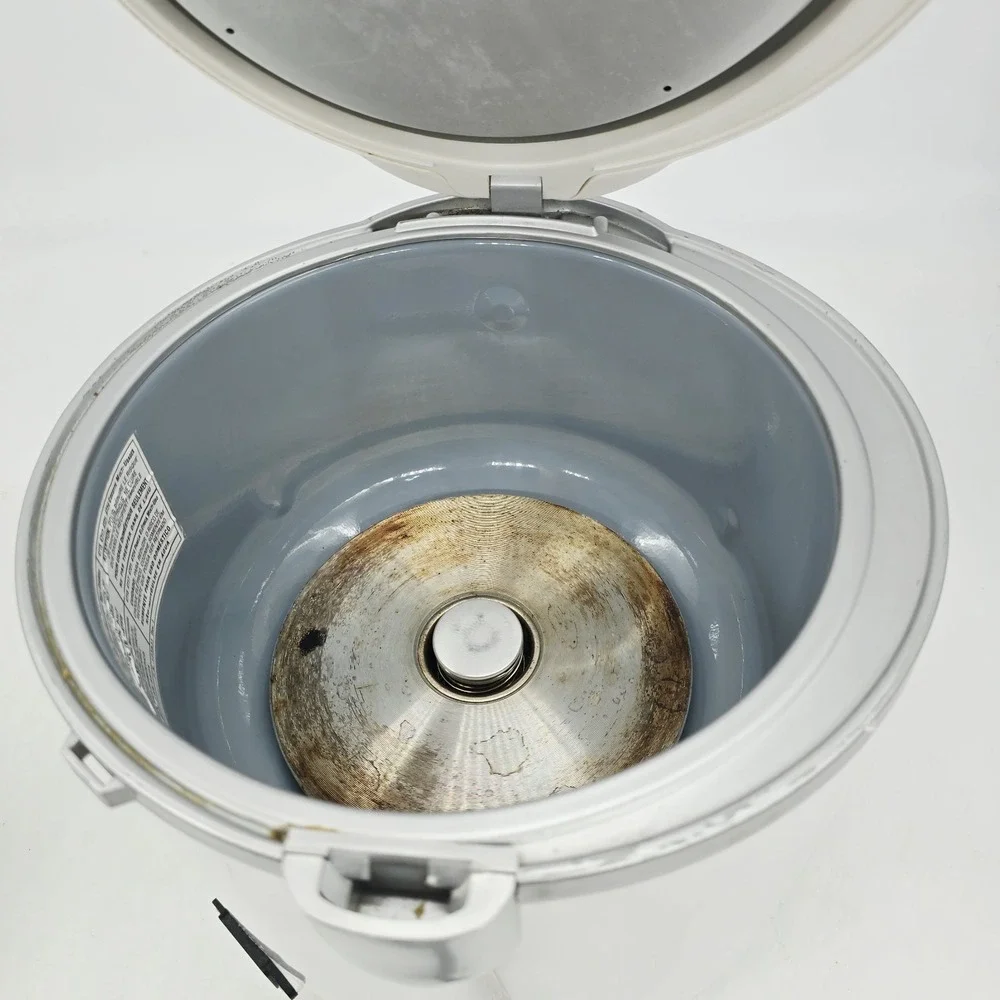 Oster Sunbeam Rice Cooker White 20 Cup Model 4717-000 Metal Bowl Inner Pot